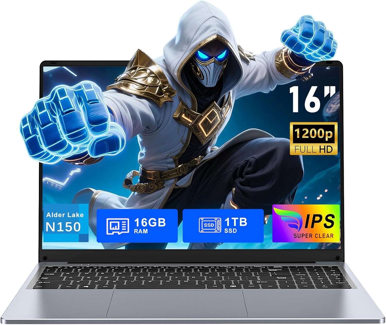16" Laptop NY-08 (Blue) — N150 · 16GB · 1TB